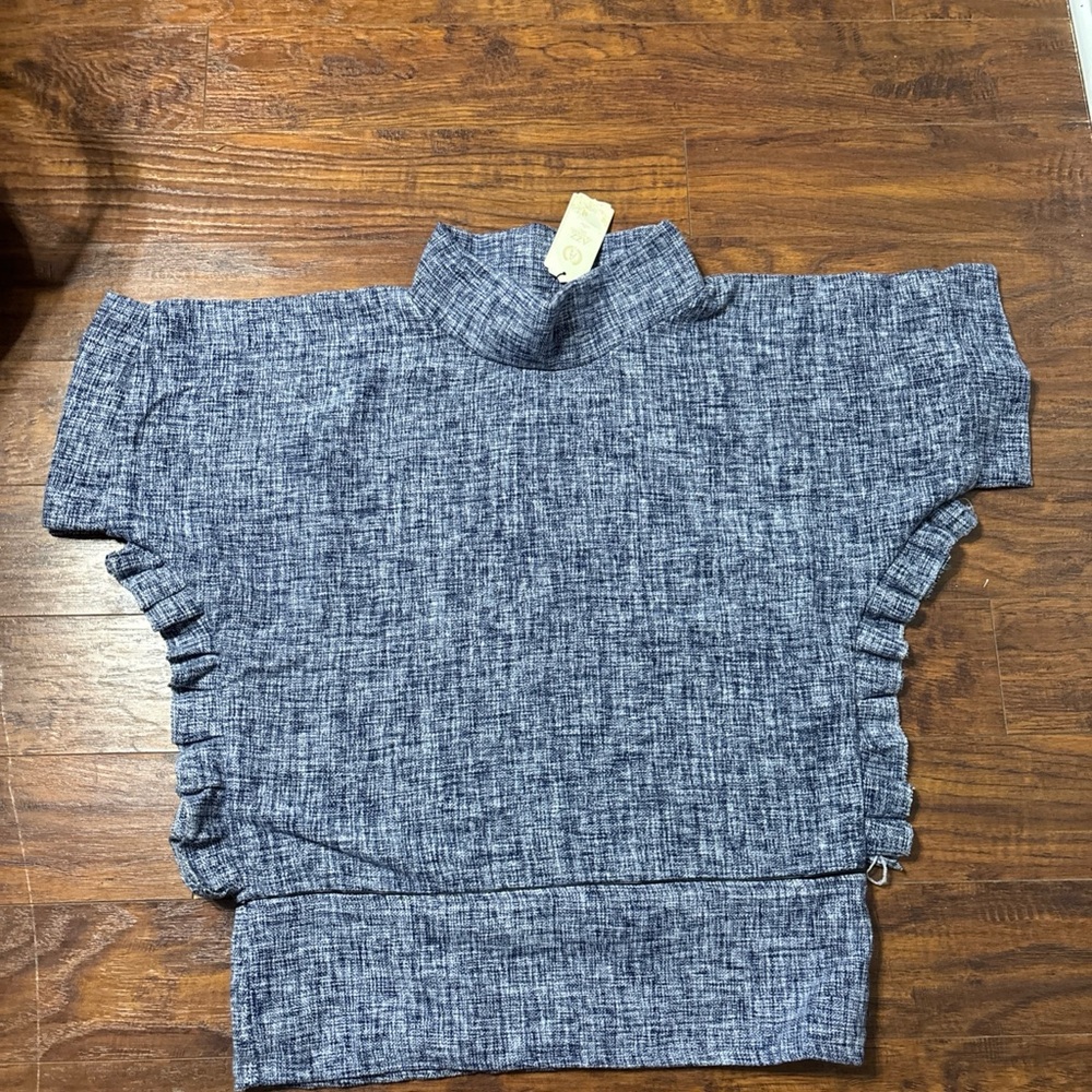 AZZ Trading INC International Concepts Blue Tunic Knit Top